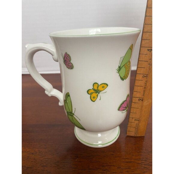 Crown Staffordshire Fine Bone China Butterfly Mugs (Qty. 4) - Picture 4 of 7